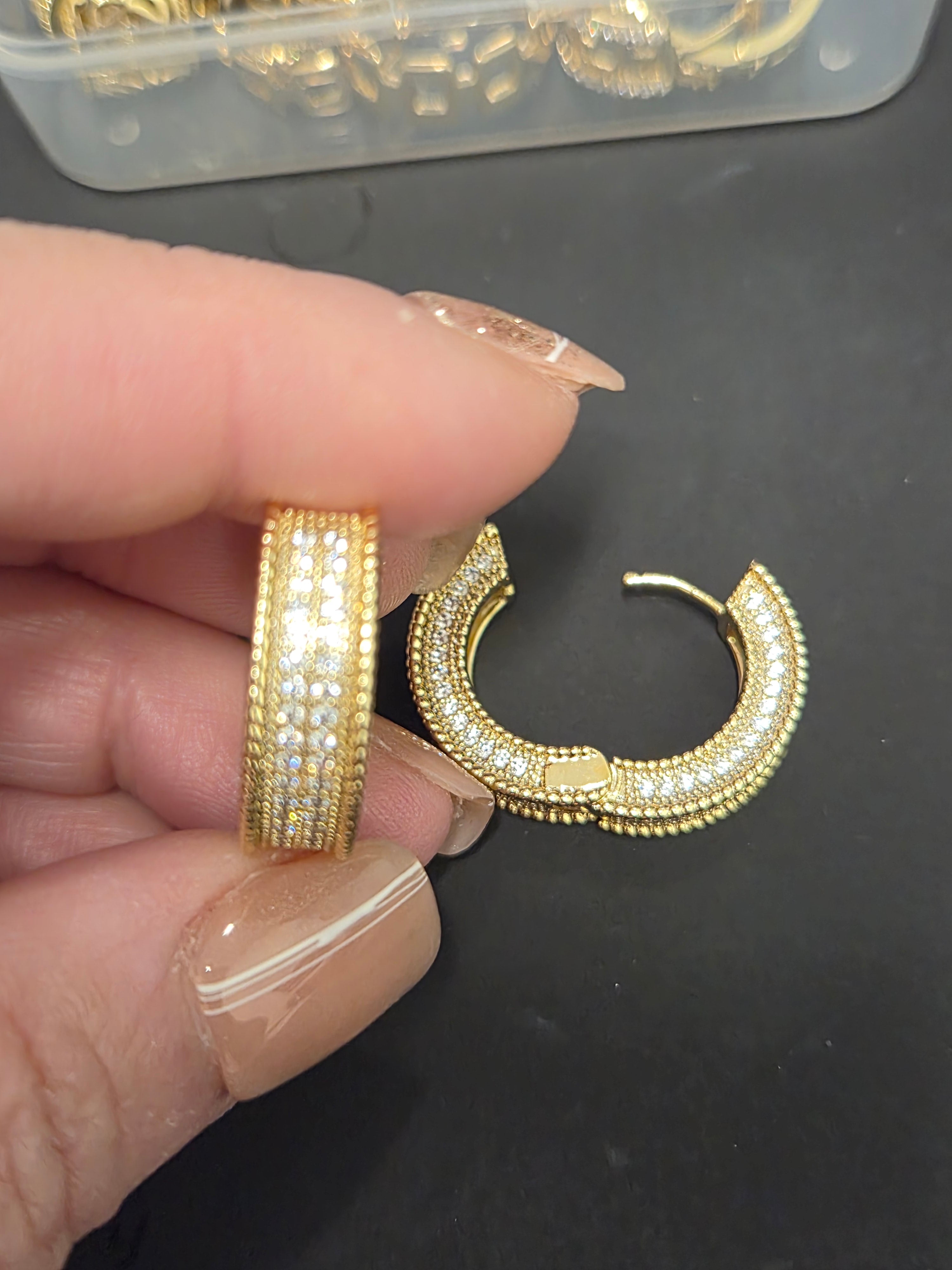Earrings Hoop Gold Plated 14k